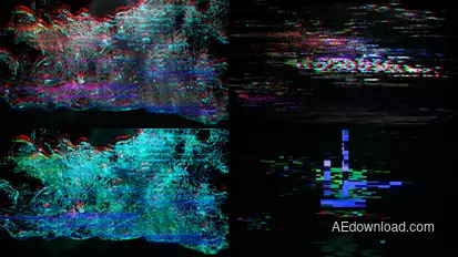 Glitch Water Logo Reveal Logo Stings template preview