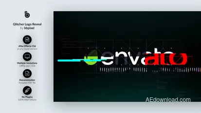 Glitcher Logo Reveal Logo Stings template preview