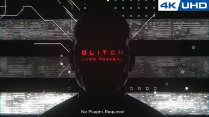 Glitchy Human Logo Reveal Logo Stings template preview