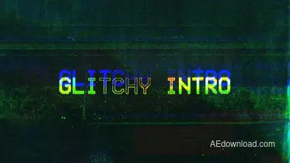 Glitchy Intro Logo Stings template preview