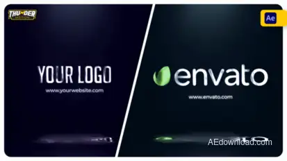 Glitchy Light Logo Reveal Logo Stings template preview