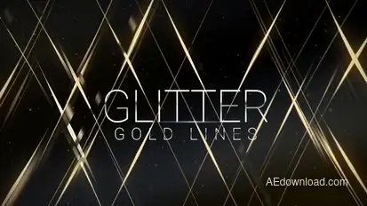 Glitter Gold Lines | Award Titles Titles template preview