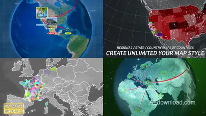 Globe Map Pro Kit Infographics template preview