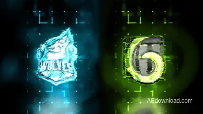 Glow Glitchy Logo Reveal Logo Stings template preview