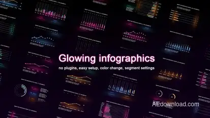 Glowing infographics Infographics template preview