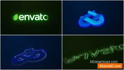 Glowing Logo Reveal Logo Stings template preview