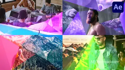 Glowing Triangular Transitions for After Effects Elements template preview