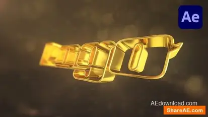 Gold 3D Logo Intro Logo Stings template preview
