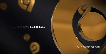 Gold 3D Logo Opener Logo Stings template preview