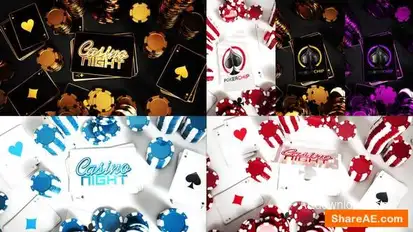 Gold Cards And Chips Logo Reveals Openers template preview