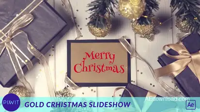 Gold Christmas Slideshow Video Displays template preview