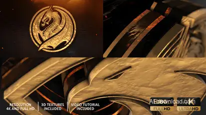 Gold Epic Logo 4K Logo Stings template preview