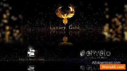Gold Metal And Particles Logo Stings template preview