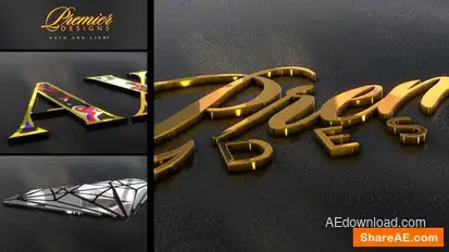 Gold-Silver-Color And Light Logo Stings template preview