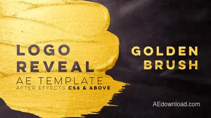 Golden Brush Logo Reveal Logo Stings template preview