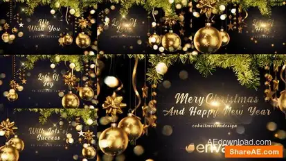 Golden Christmas Wishes 4K Openers template preview