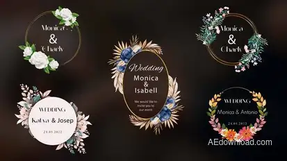 Golden Floral Titles Titles template preview