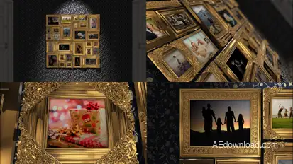 Golden Frames Photo Gallery Kit Video Displays template preview