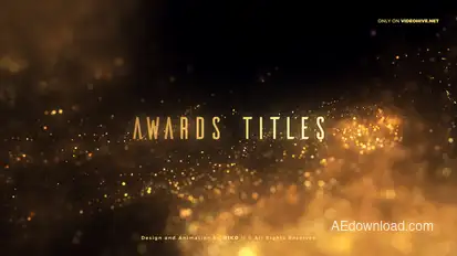 Golden Glitter Particles Titles Titles template preview