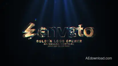Golden Logo Opener Logo Stings template preview