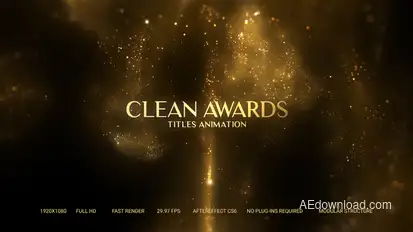 Golden Particles Award Titles Titles template preview