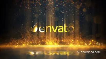 Golden Particles Glitter Logo Logo Stings template preview