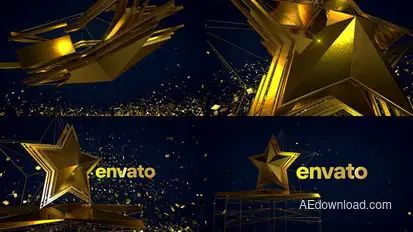 Golden star logo awards opener Elements template preview