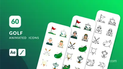 Golf Animated Icons | After Effects Elements template preview