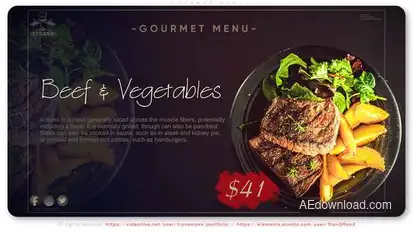 Gourmet Menu Product Promo template preview