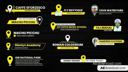 GPS & Location Lower Thirds Elements template preview