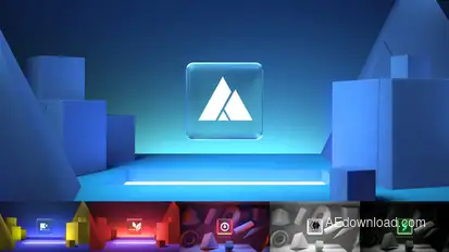 Gradient Glass Logo Reveal. 10 Ready Color Presets. Logo Stings template preview