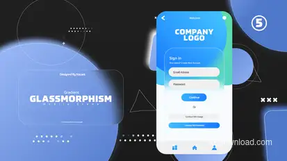Gradient Glassmorphism Mobile Scene Product Promo template preview