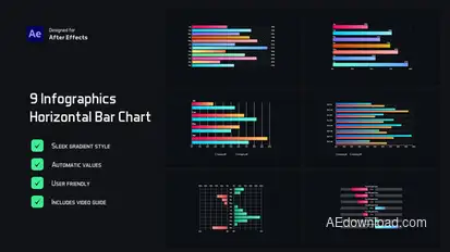Gradient Horizontal Bar Infographics Infographics template preview