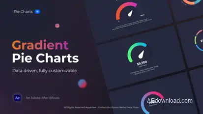 Gradient Pie Charts Infographics template preview