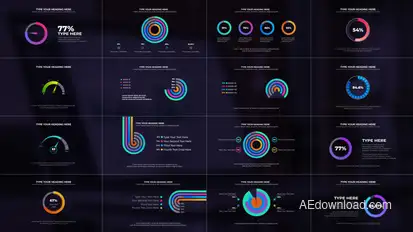 GRADIENT ROUND CHART Infographics template preview