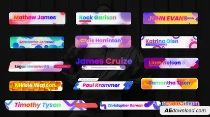 Gradient Shape Lower Third Titles template preview