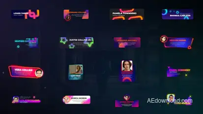 Gradient Social Lower Thirds Elements template preview