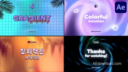 Gradient Typography for After Effects Titles template preview