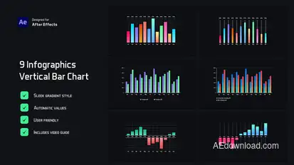 Gradient Vertical Bar Infographics Infographics template preview