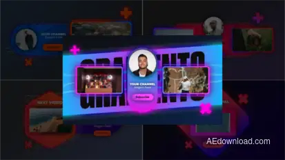 Gradient Youtube Endscreens broadcast-packages template preview