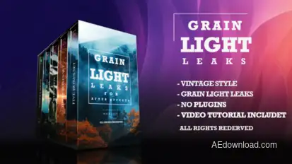 Grain Film & Light Leaks Transition And Video Effect Elements template preview