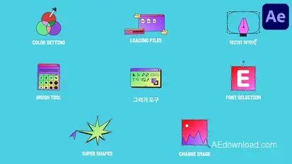 Graphic Designer Tools Icons And Titles for After Effects Titles template preview