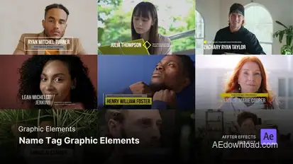 Graphic Elements - Name Tag After Effects Template Product Promo template preview