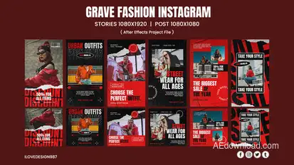 Grave Fashion Instagram Product Promo template preview