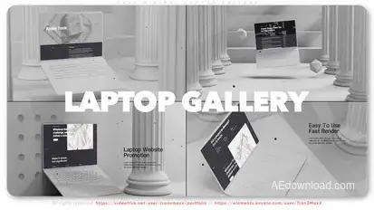 Grey Minimal Laptop Gallery Product Promo template preview