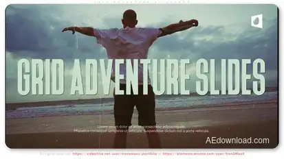 Grid Adventure Slideshow Video Displays template preview