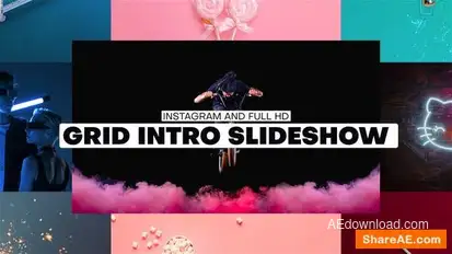 Grid Intro Slideshow Openers template preview