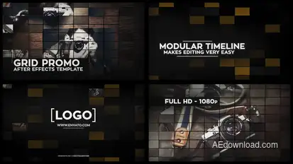 Grid Promo Video Displays template preview