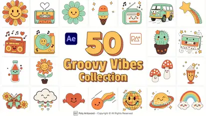 Groovy Vibes Collection For After Effects Elements template preview