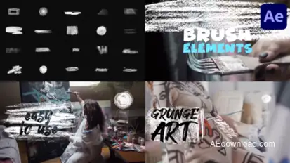 Grunge Brush Elements | After Effects Elements template preview